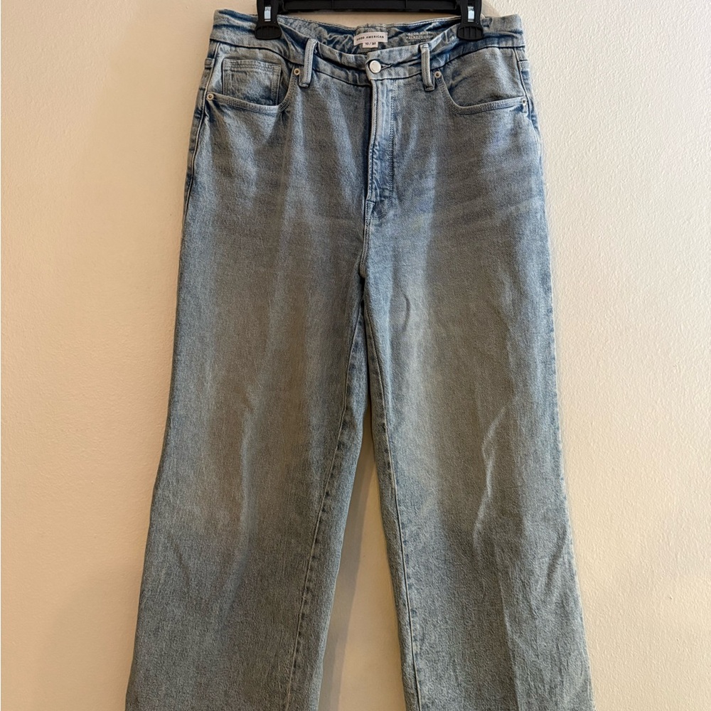 Good American Good Waist Palazzo Crop Jean
